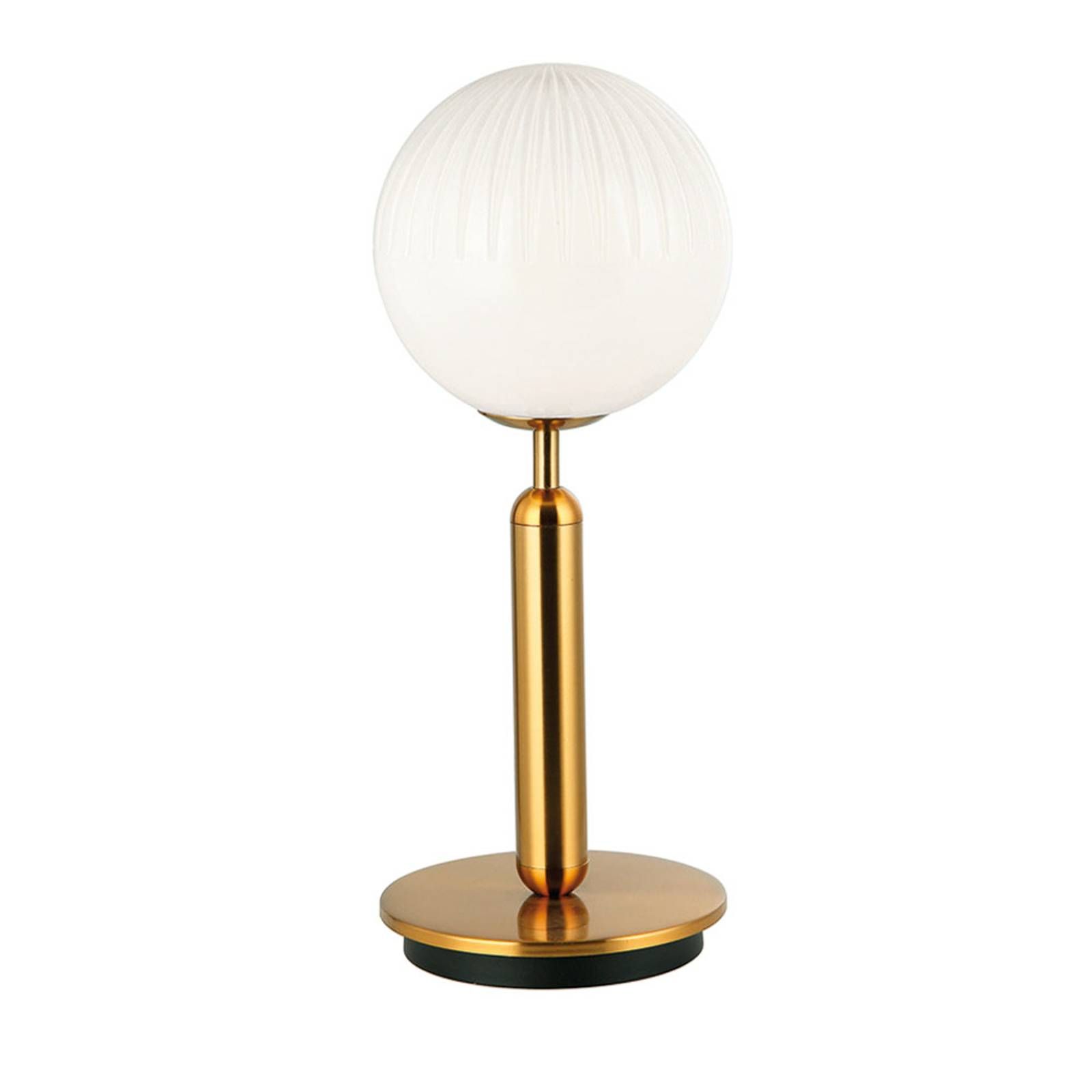Viokef Stolná lampa Jolin s guľovým sklom, Obývacia izba / jedáleň, hliník, sklo, oceľ, G9, 5W, K: 38cm