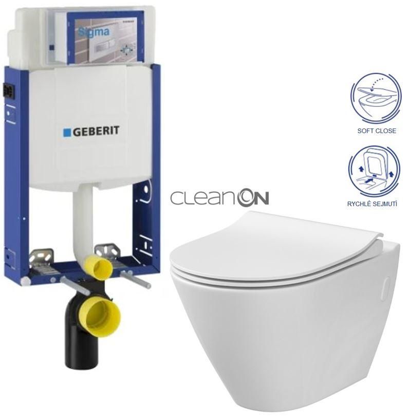 GEBERIT KOMBIFIX ECO, nádržka UP 320 bez tlačidla + WC CERSANIT CLEANON CITY 110.302.00.5 CI1