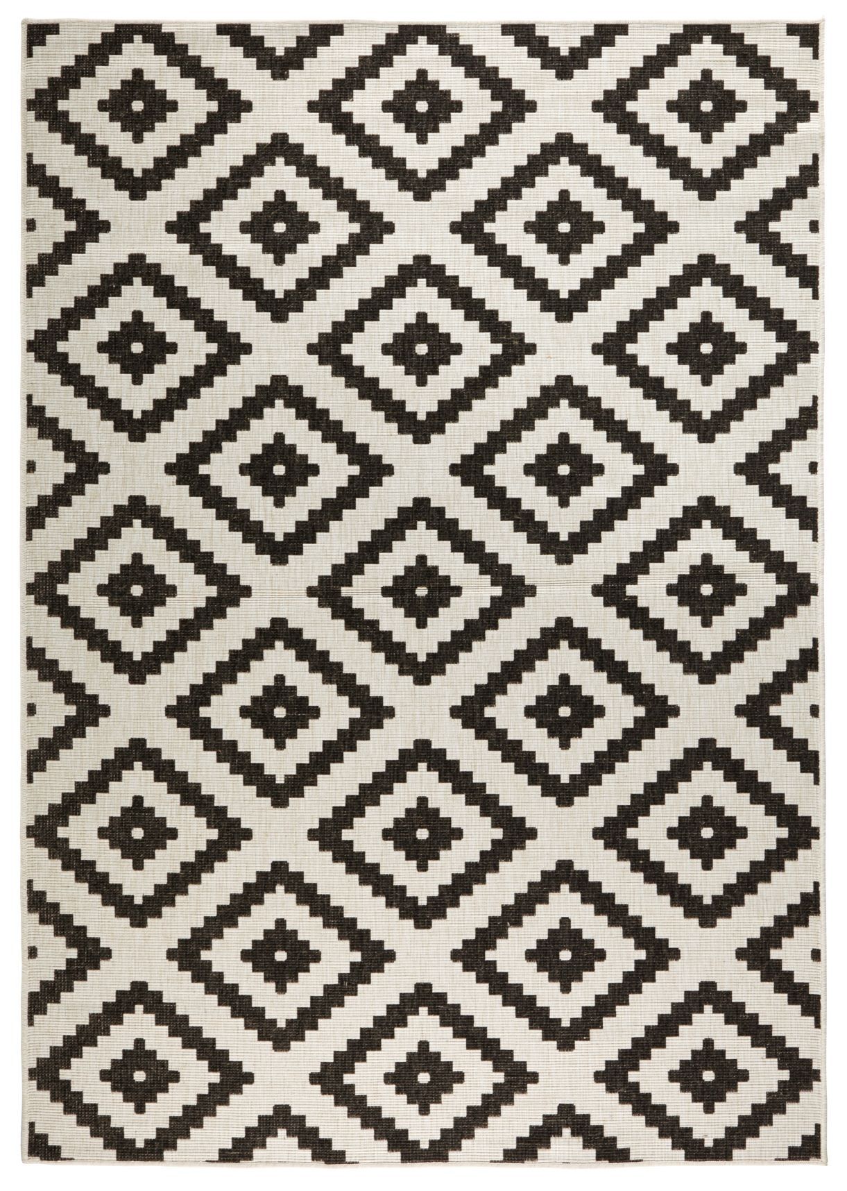 NORTHRUGS - Hanse Home koberce Kusový koberec Twin-Wendeteppiche 103129 schwarz creme - 80x350 cm