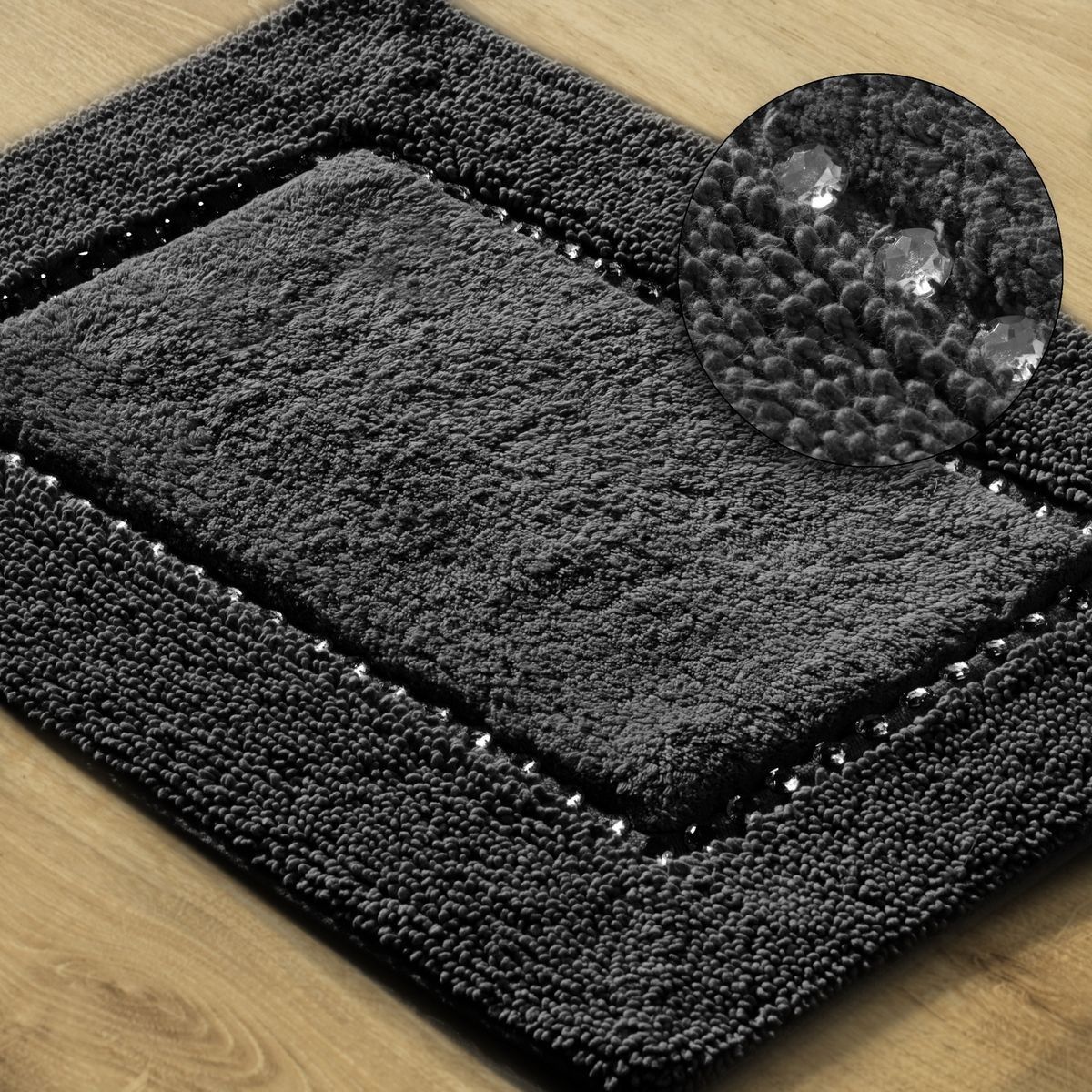 DomTextilu Luxusný čierny ozdobený koberček z bavlny 44482-208072 Čierna