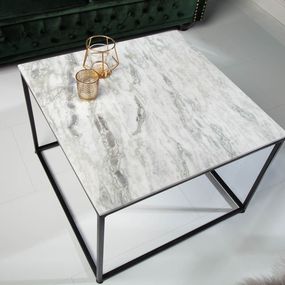 LuxD Dizajnový konferenčný stolík Factor 50 cm mramor biely