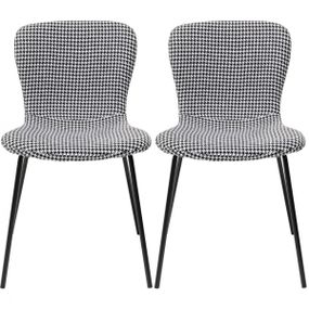 KARE Design Černobílá čalouněná jídelní židle Frida (set 2 kusů)