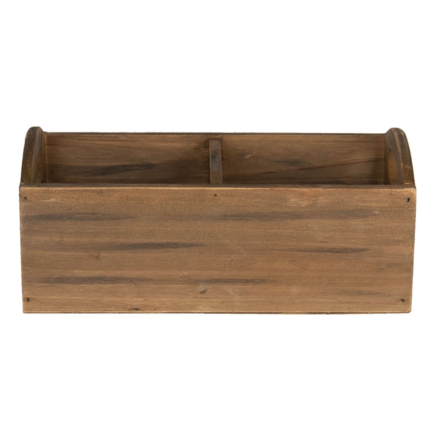 Hnedý drevený zásobník - 30 * 15 * 13 cm