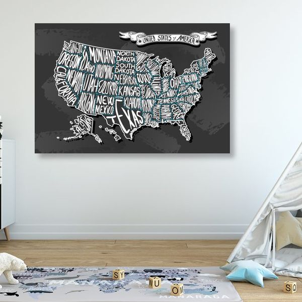 Obraz na korku moderná mapa USA - 120x80  wooden