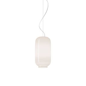 Foscarini Chouchin Bianco 2 závesné LED stmieva, Kuchyňa, fúkané sklo, 24W, K: 43cm