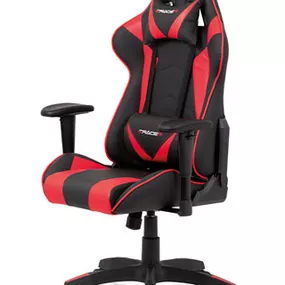 Autronic Kancelárska stolička, koženka čierna / červená KA-F03 RED