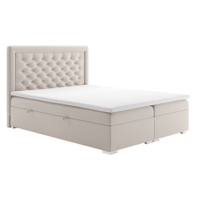 Tempo Kondela Posteľ boxspring, krémová, 160x200, DORMAN